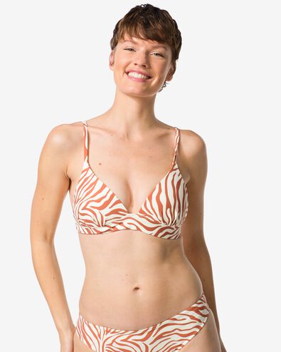 Damen-Bikinioberteil Janna, Push-up, gerippt, mit Zebramuster schokoladenbraun schokoladenbraun - 22360380CHOCOLATEBROWN - HEMA