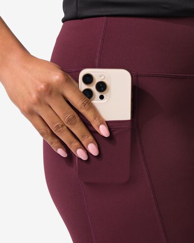 Damen-Sportleggings bordeauxrot bordeauxrot - 36000541BURGUNDYRED - HEMA