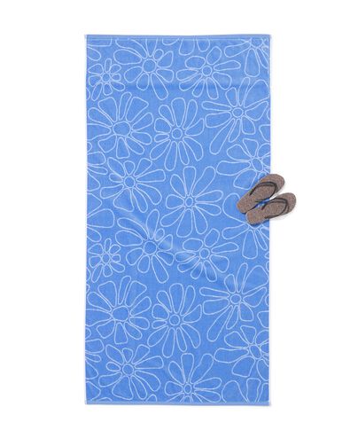 Strandtuch 90 &times; 180 cm Velours Blumen  - 5200168 - HEMA