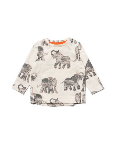 Baby-Shirt, Elefanten ecru - 1000029748 - HEMA