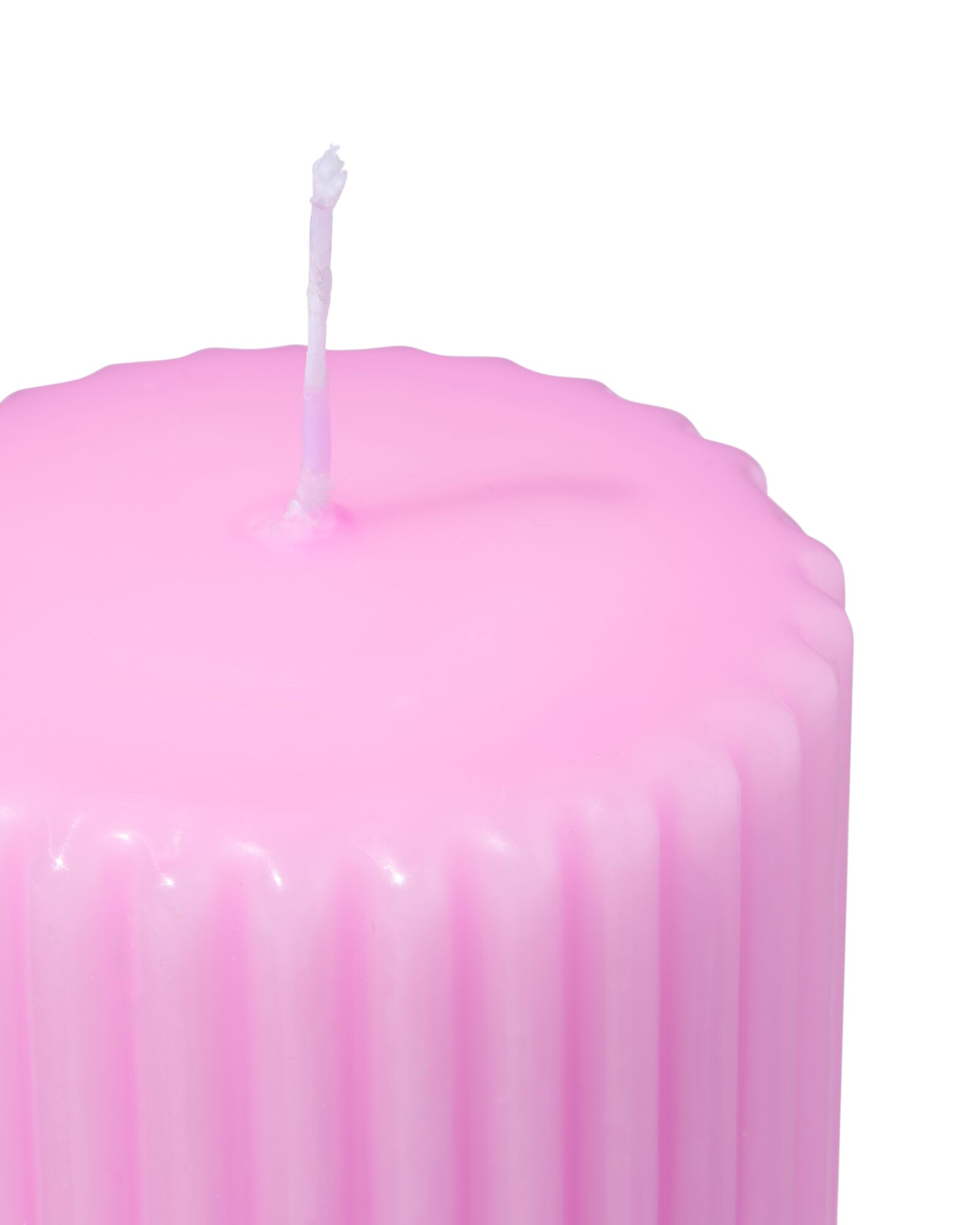 bougie cylindrique &Oslash;7x19cm nervur&eacute;e rose clair-rose vif - 13504032 - HEMA