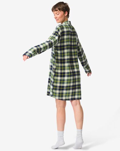 Damennachthemd aus Flanell, kariert dunkelblau dunkelblau - 23412015DARKBLUE - HEMA