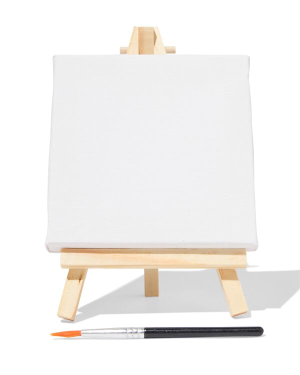mini ezel met canvas en kwast 10x10cm - 60702808 - HEMA