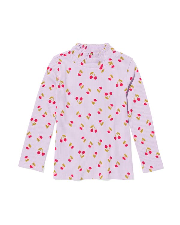 kinder T-shirt rib fruit lichtpaars lichtpaars - 30828306LIGHTPURPLE - HEMA