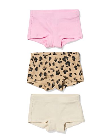 Kinder-Boxershorts gerippt, Leopard – 3 Stück braun braun - 19330370BROWN - HEMA