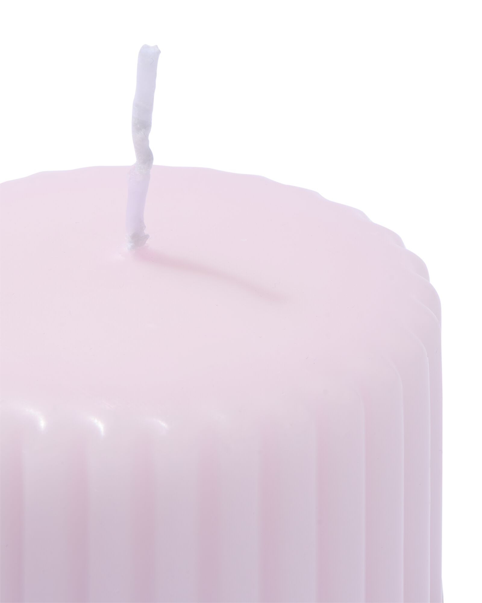 bougie cylindrique ⌀7x8cm nervur&eacute;e rose clair naturel - 13509068 - HEMA