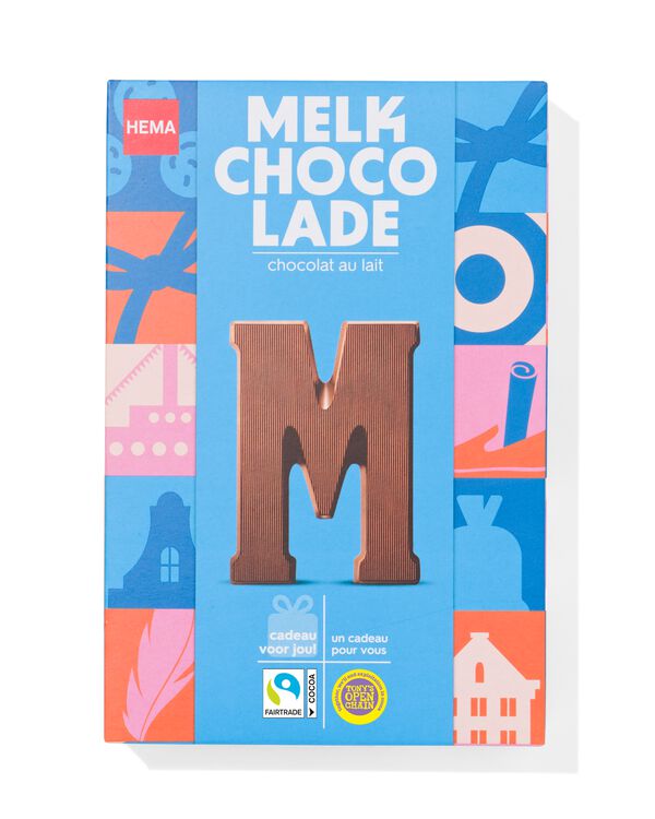 lettre en chocolat au lait M 140g - 24401113 - HEMA