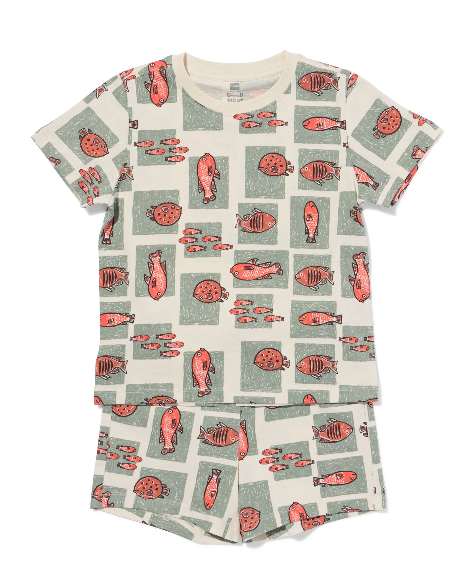 pyjacourt enfant poissons blanc cass&eacute; blanc cass&eacute; - 23001560OFFWHITE - HEMA