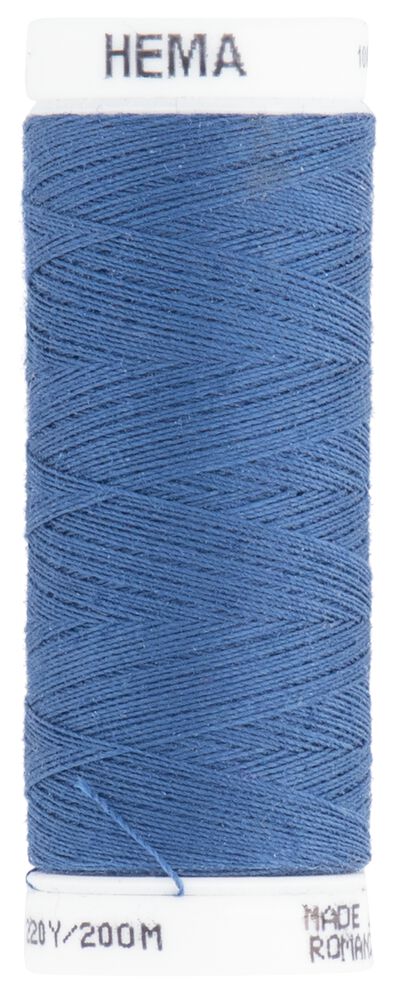 machinegaren polyester 200m  jeansblauw machinegaren blauw - 1422030 - HEMA
