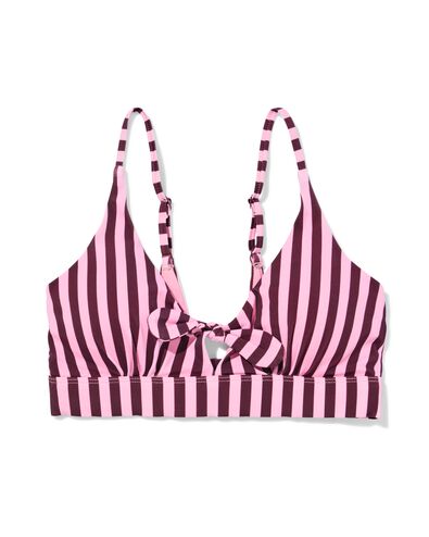 Damen-Bikinioberteil Lara, Triangel-Oberteil, gestreift rosa rosa - 22360270PINK - HEMA