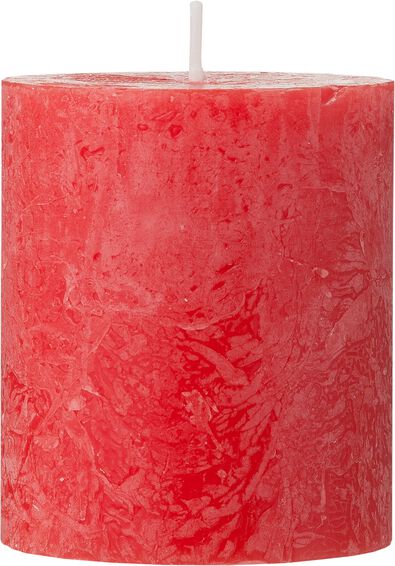 bougie rustique - 8x7 cm - rouge rouge 7 x 8 - 13502117 - HEMA