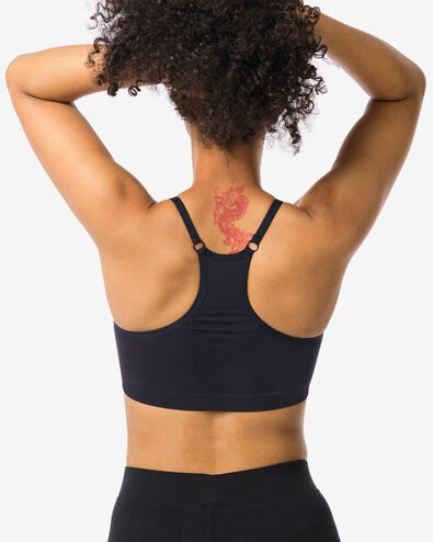 haut de sport pr&eacute;form&eacute; light support sans armature ni couture noir noir - 21730110BLACK - HEMA