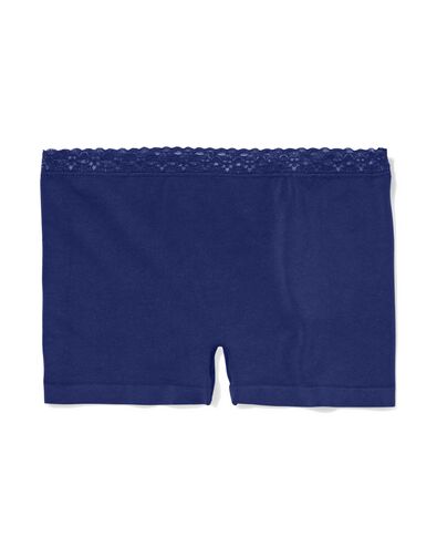 boxer femme sans coutures microfibre avec dentelle bleu fonc&eacute; bleu fonc&eacute; - 19641604DARKBLUE - HEMA
