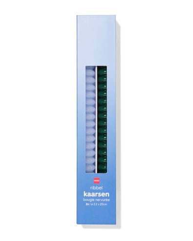 bougies d'intérieur ⌀2,2x25cm nervurées bleues - 2 pièces - 13506128 - HEMA