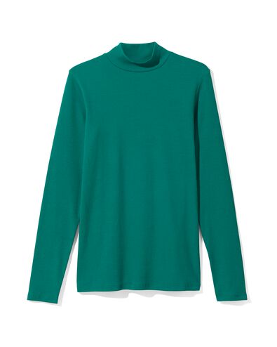 t-shirt femme Clara côtelé vert - 36239340GREEN - HEMA