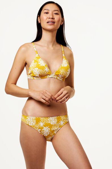 dames bikinibroekje - rib flower geel geel - 1000022863 - HEMA