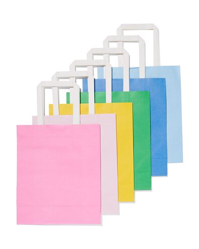 6 sacs cadeaux en papier 21x18x8 uni - 14740060 - HEMA
