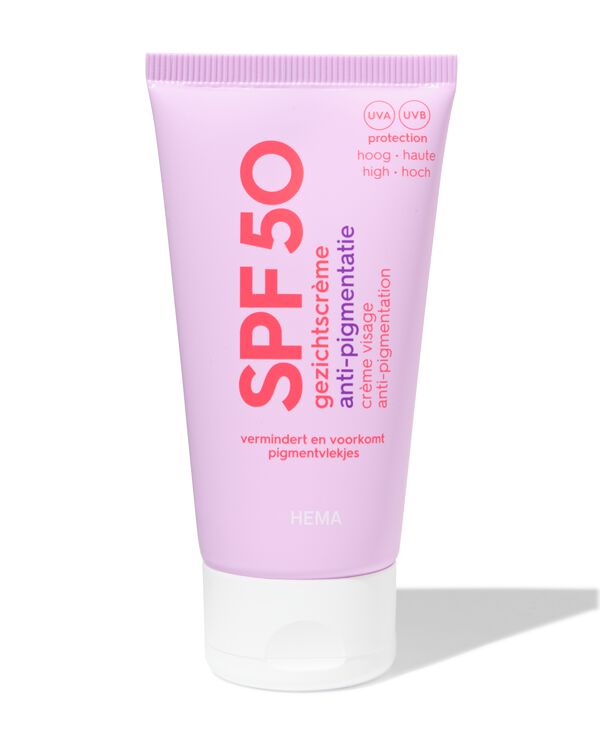 cr&egrave;me solaire pour le visage SPF50 50ml - 11640025 - HEMA