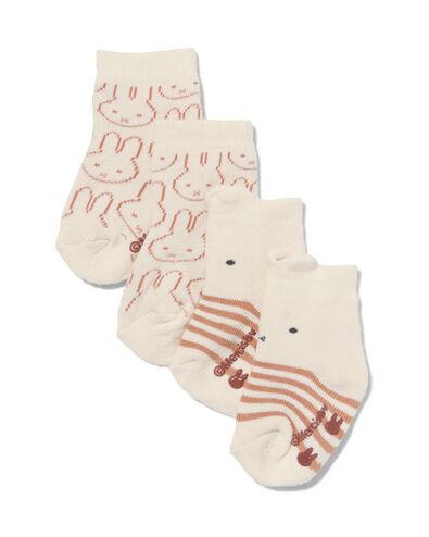 2 paires de chaussettes bébé Miffy terry beige 6-12 m - 4790093 - HEMA
