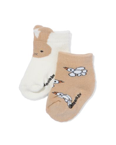 2 paires de chaussettes bébé Miffy terry beige 12-18 m - 4770024 - HEMA