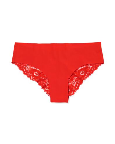 slip br&eacute;silien femme microfibre avec dentelle rouge - 19660687RED - HEMA