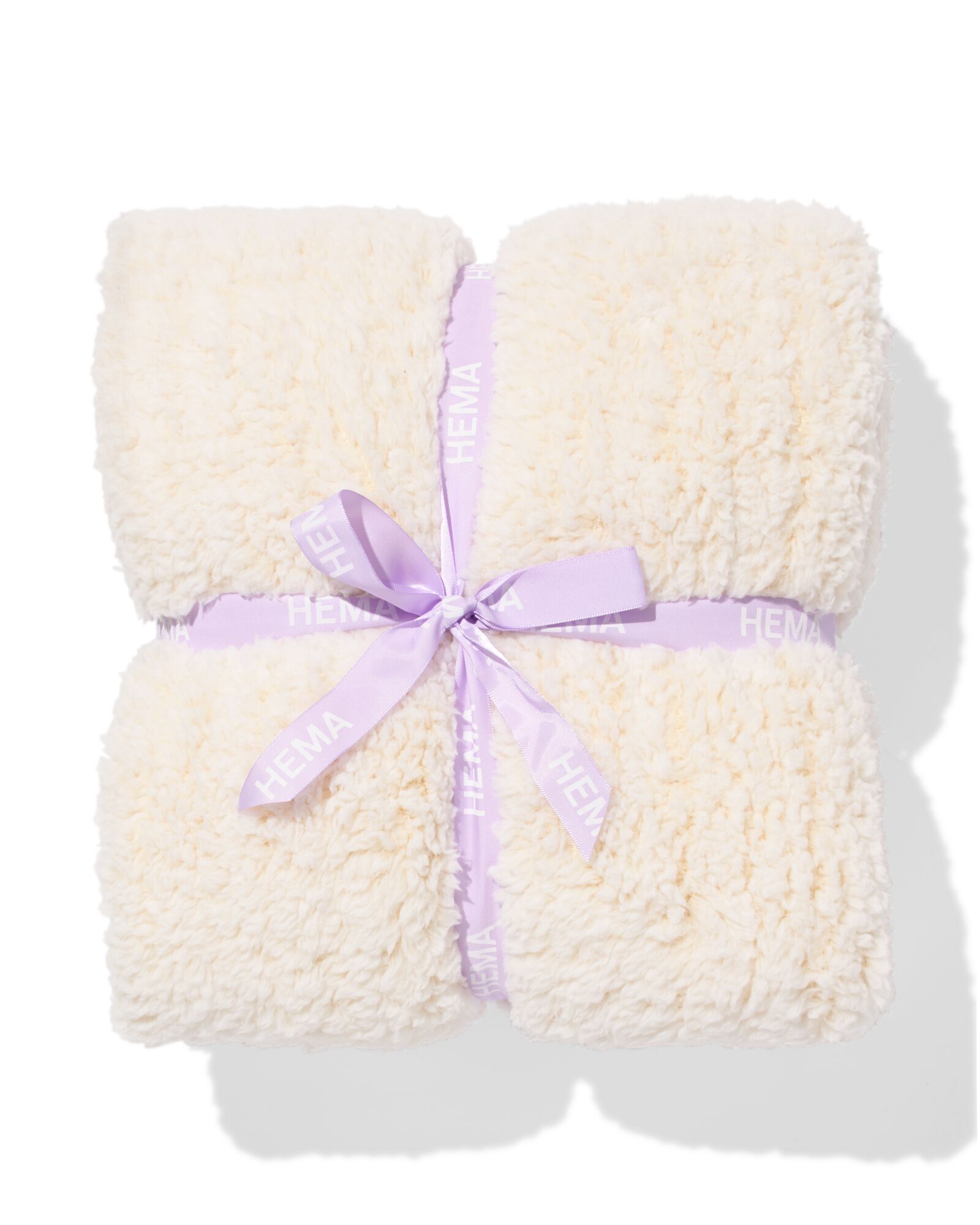 plaid 130x150cm peluche rayures blanc - 7325152 - HEMA