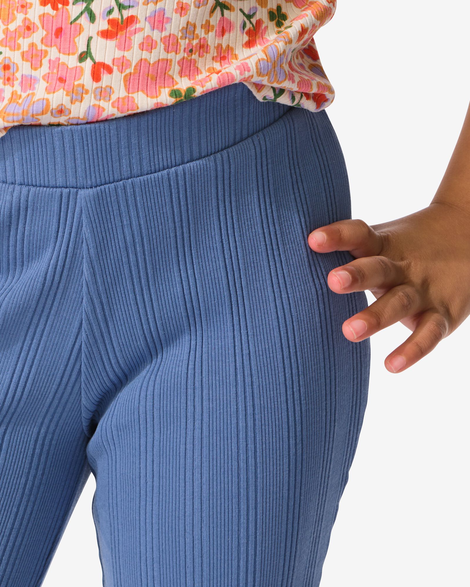 Ausgestellte Kinderleggings mit Rippstruktur blau blau - 30825018BLUE - HEMA
