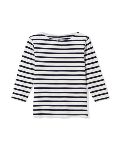 dames T-shirt Cara jersey strepen donkerblauw donkerblauw - 36302280DARKBLUE - HEMA