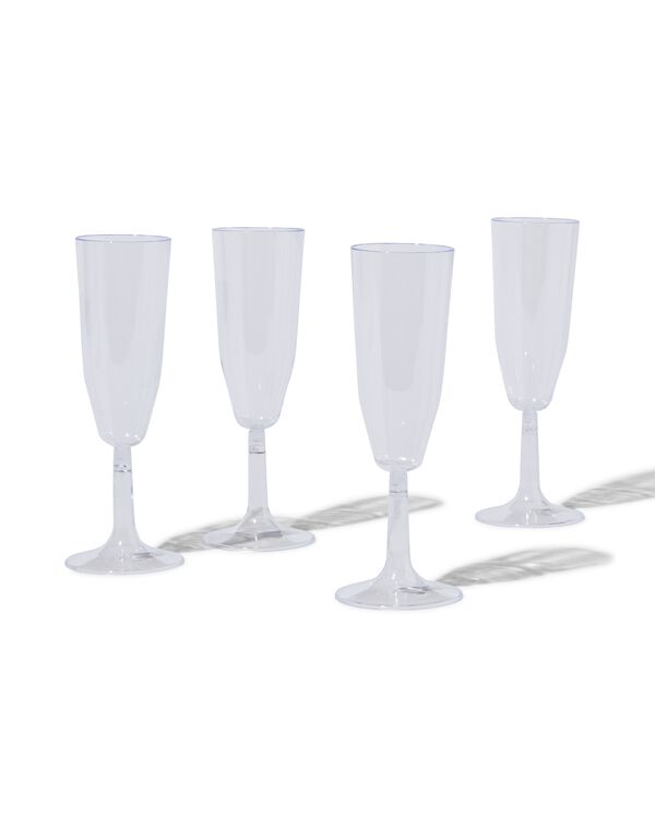 4 verres à champagne réutilisables - 14210169 - HEMA