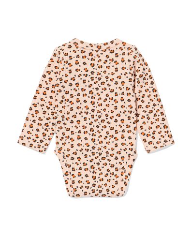 Mitwachsender Newborn-Wickelstrampler, gerippt, mit Tieren  lachsfarben lachsfarben - 33438520SALMONPINK - HEMA