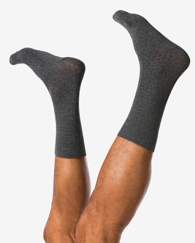 Herrensocken, Struktur graumeliert graumeliert - 4150600GREYMELANGE - HEMA