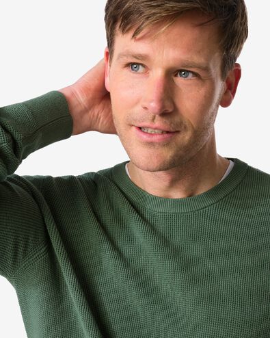 herentrui Lars wafel middengroen middengroen - 2140790MIDGREEN - HEMA