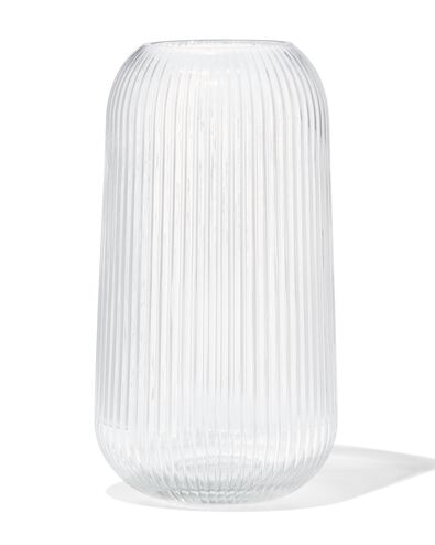 vaas ⌀6.9x27cm glas transparant - 13325000 - HEMA