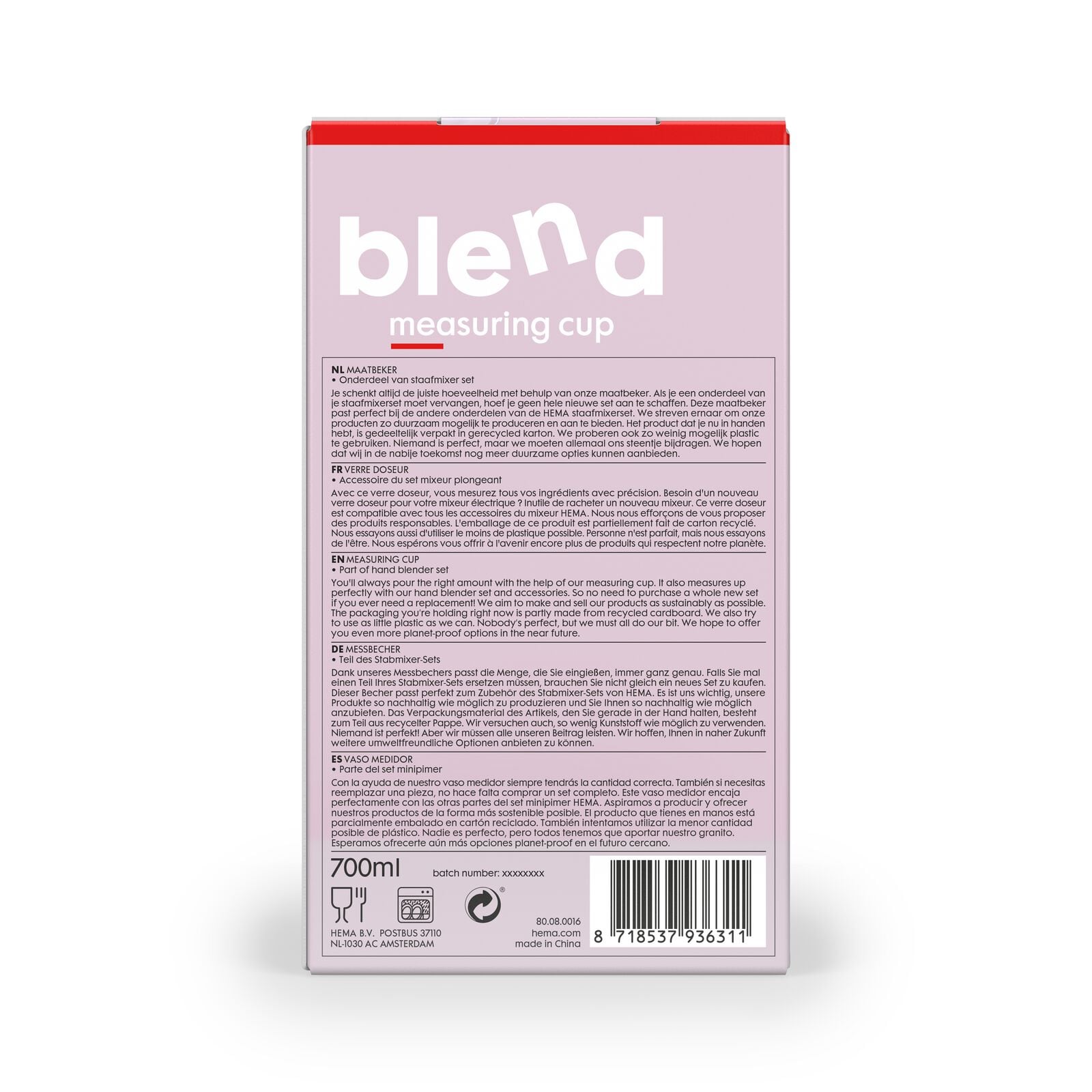 maatbeker 700ml - 80080016 - HEMA