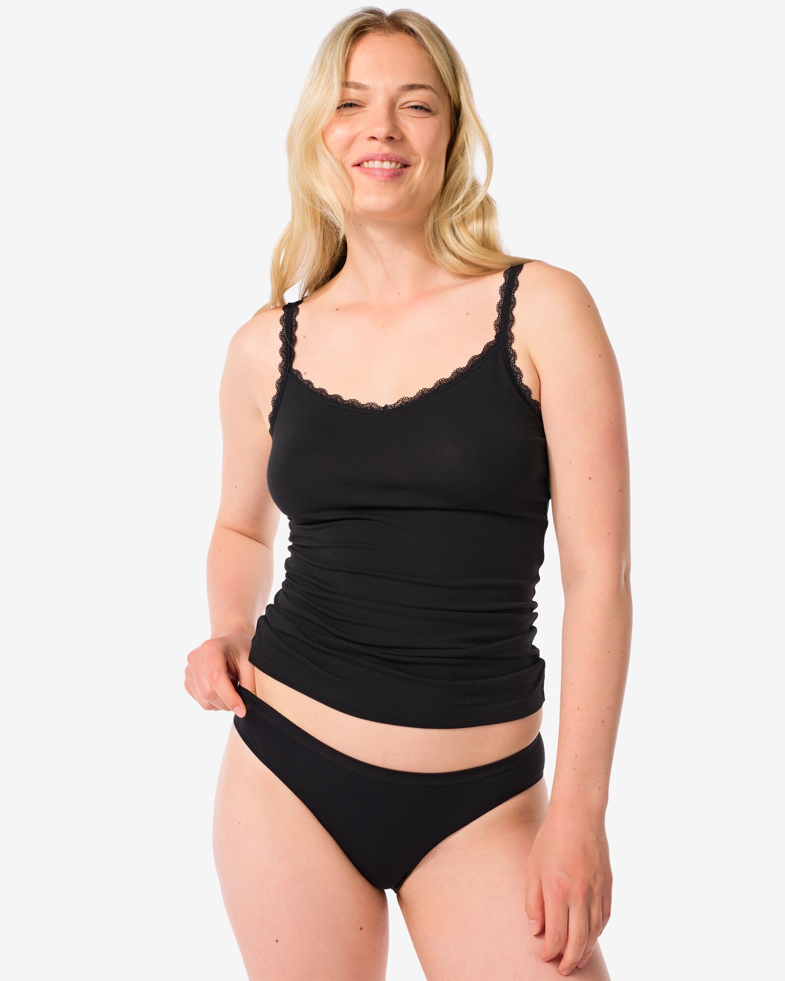 damesslip naadloos micro zwart zwart - 1000002207 - HEMA