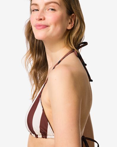 omkeerbare damesbikinitop Juul triangel zebra-blokken chocoladebruin chocoladebruin - 22360490CHOCOLATEBROWN - HEMA