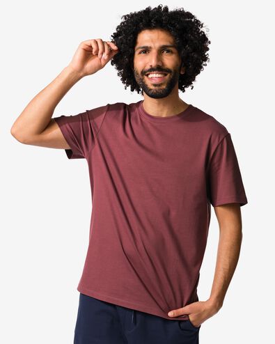 heren T-shirt basic middenrood middenrood - 2190400MIDRED - HEMA