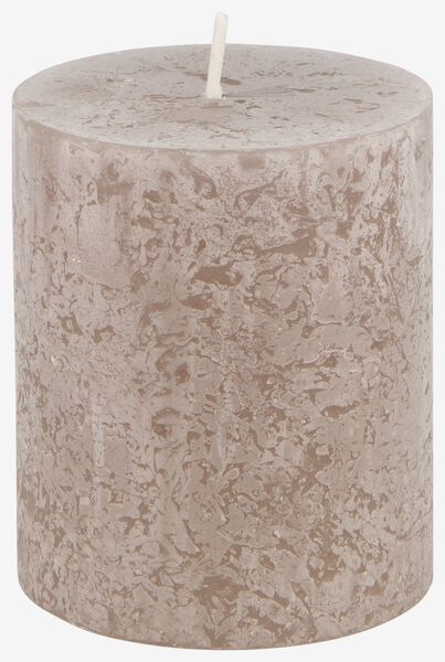 bougie rustique - 7x8 - taupe taupe 7 x 8 - 13502433 - HEMA
