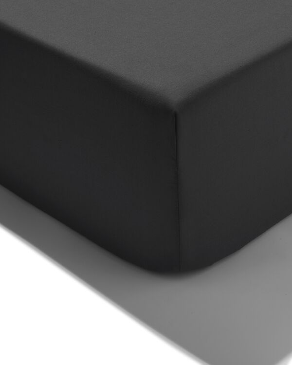 drap-housse coton doux 160x200 gris foncé - 5190045 - HEMA