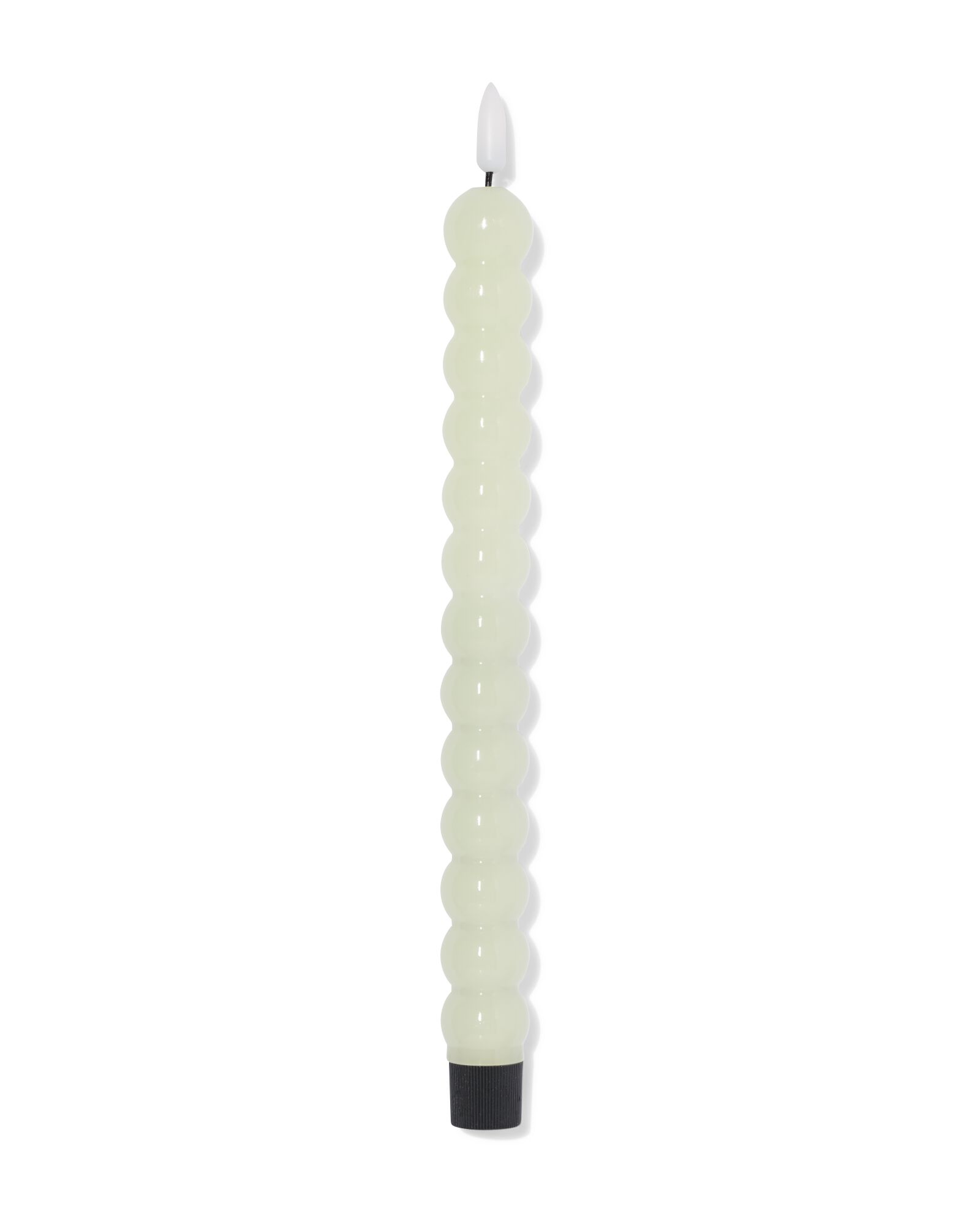 bougie LED longue ⌀2,3 x 29 cm nervur&eacute;e vert clair - 13550151 - HEMA
