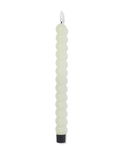 bougie LED longue ⌀2,3 x 29 cm nervur&eacute;e vert clair - 13550151 - HEMA