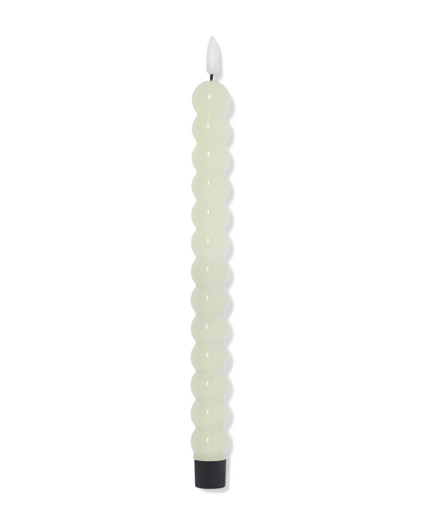 bougie LED longue ⌀2,3 x 29 cm nervur&eacute;e vert clair - 13550151 - HEMA