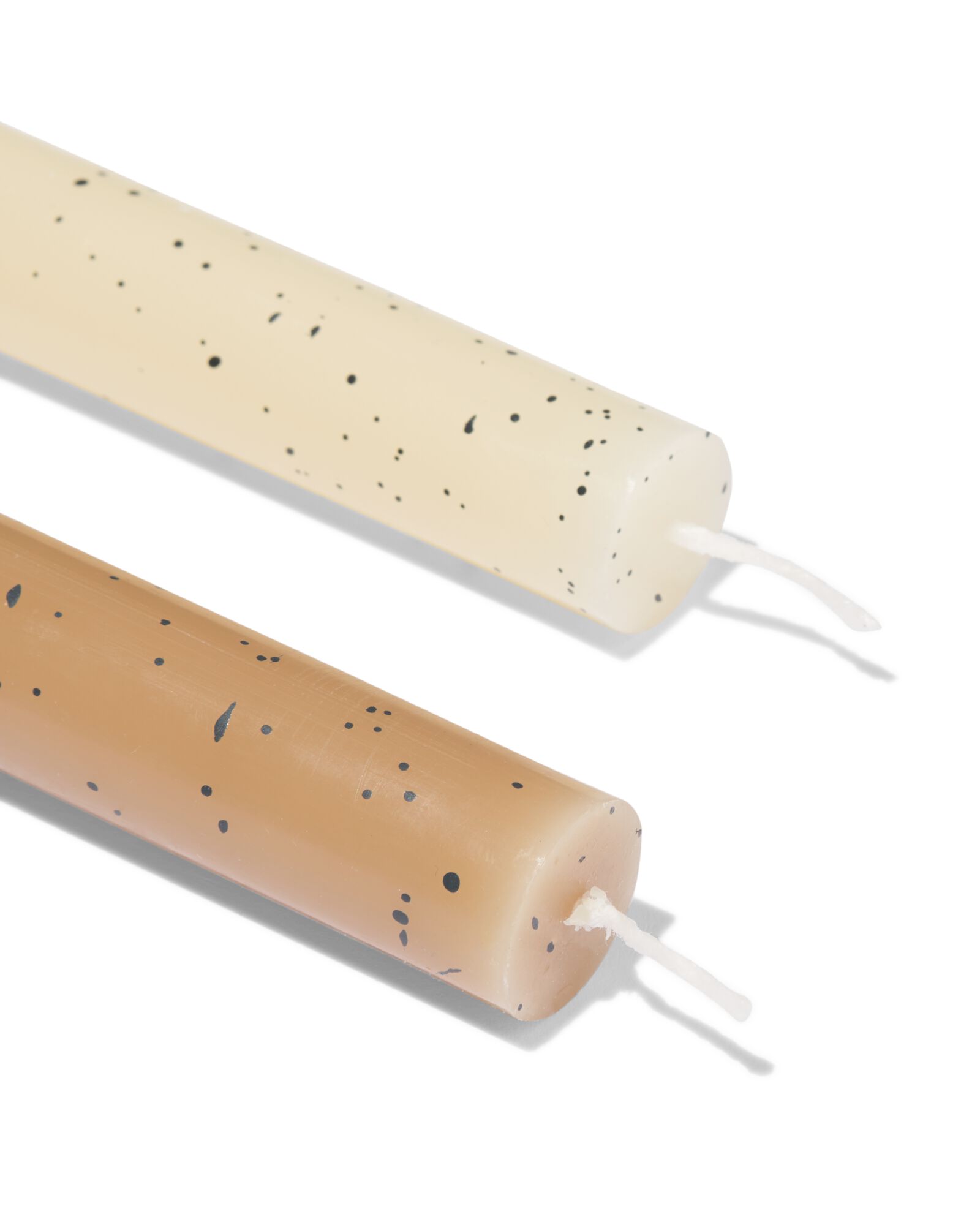 bougies de table ⌀2,2x25cm moucheture naturel - 2 pi&egrave;ces - 13506152 - HEMA