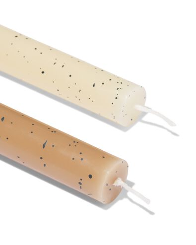 bougies de table ⌀2,2x25cm moucheture naturel - 2 pi&egrave;ces - 13506152 - HEMA