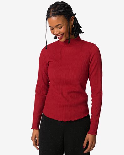 Damen-Shirt Dewi, Crinkle-Design rot - 36206160RED - HEMA