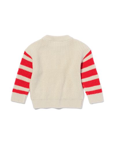 pull maill&eacute; avec manches &agrave; rayures &eacute;cru - 33110570ECRU - HEMA