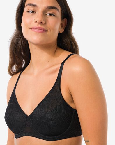 Nicht vorgeformter Spitzen-BH mit B&uuml;gel schwarz schwarz - 21870530BLACK - HEMA