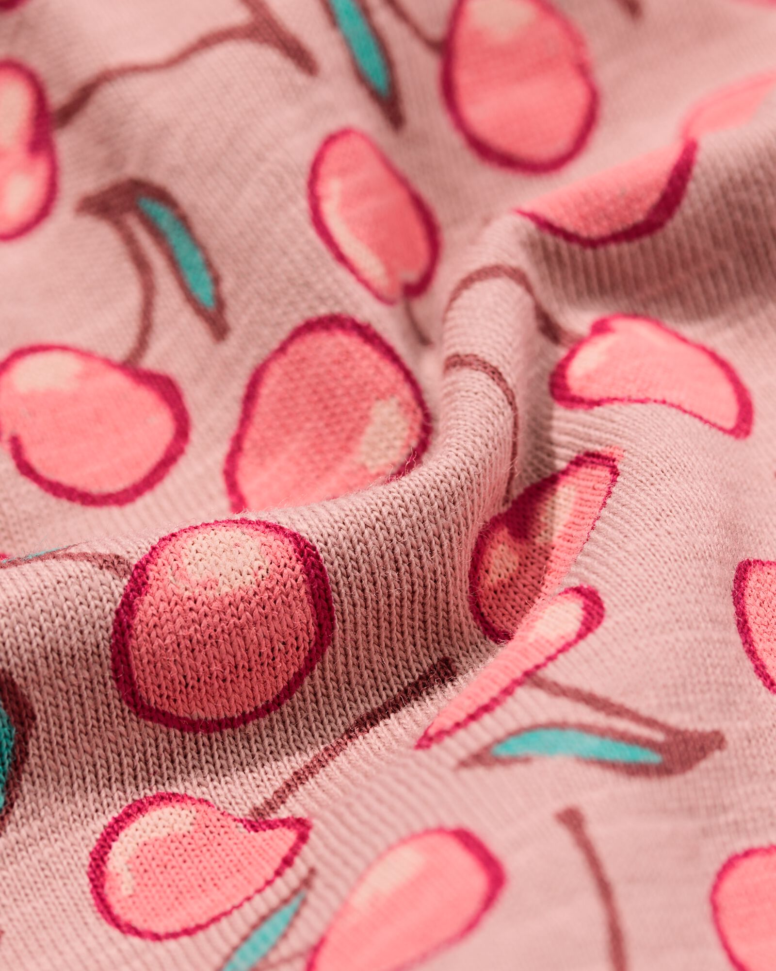 kinderjurk A-lijn jersey fruitprint ecru ecru - 30865905ECRU - HEMA