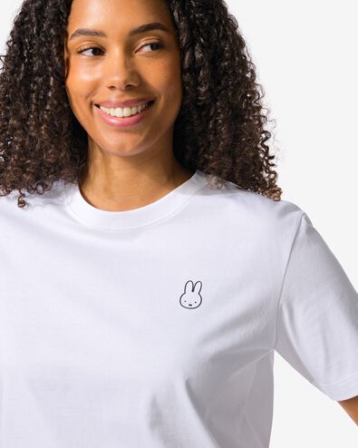 t-shirt femme Miffy jersey imprim&eacute; blanc blanc - 36208430WHITE - HEMA