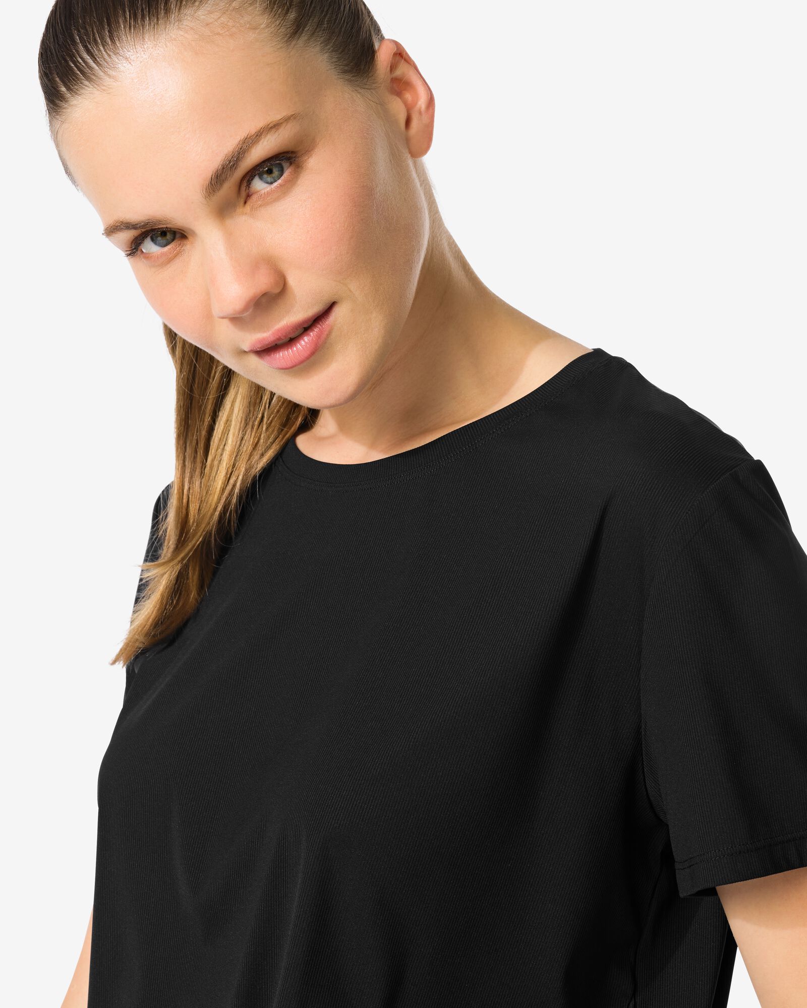 damessportshirt zwart zwart - 36090339BLACK - HEMA